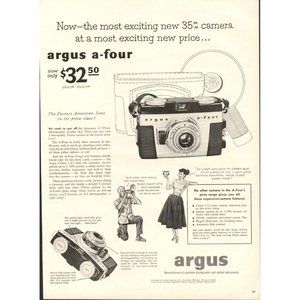 1954 ARGUS A4 35mm Camera Vintage Print Ad (L5)